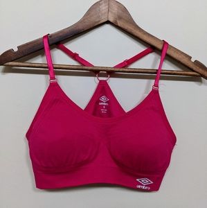 Umbro pink sports bra S and TNA black leggings XS